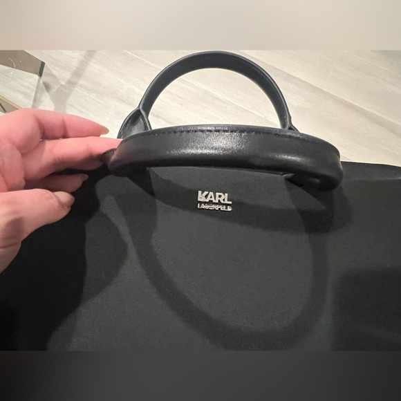 New Karl Lagerfeld Ikonik Laptop Case Briefcase Black - Picture 12 of 13